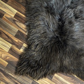 XXL ÖKO Schaffell Lammfell braun grau 125x70 Couch Auflage #9445