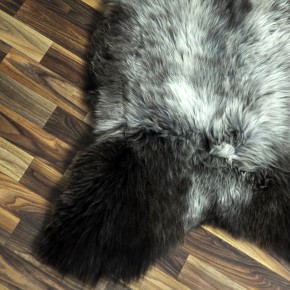 XL ÖKO Schaffell Lammfell braun grau 115x80 Couch Auflage #9451