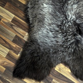 XL ÖKO Schaffell Lammfell braun grau 115x80 Couch Auflage #9452