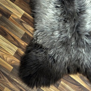 XXXL ÖKO Schaffell Lammfell braun grau 130x85 Couch Auflage #9458