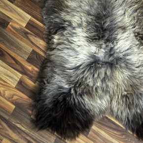 XXL ÖKO Schaffell Lammfell braun grau 120x70 Couch Auflage #9468