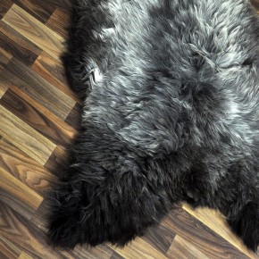 XXXL ÖKO Schaffell Lammfell braun grau 130x75 riesig Auflage #9501