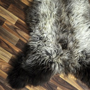 XXL ÖKO Schaffell Lammfell braun grau 120x80 Couch Auflage #9529