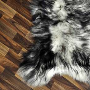 XXL ÖKO Island Schaffell weiß schwarz geflammt 125x70 #9543