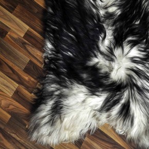 XXXL ÖKO Island Schaffell weiß schwarz geflammt 130x80 #9550
