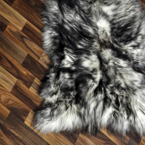 XXL ÖKO Island Schaffell weiß schwarz geflammt 120x70 #9551