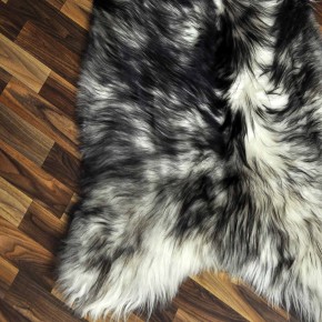 XXXL ÖKO Island Schaffell weiß schwarz geflammt 130x80 #9559