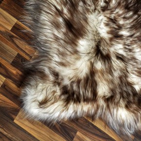 XXL ÖKO Island Schaffell weiß braun geflammt 120x80 #9561