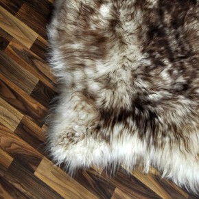 XXL ÖKO Island Schaffell weiß braun geflammt 120x80 #9574