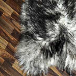 XXXL ÖKO Island Schaffell weiß braun geflammt 130x75 Teppich #9581