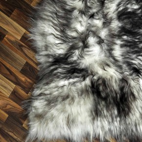 XXXL ÖKO Island Schaffell weiß braun geflammt 130x80 Teppich #9582