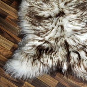 XXXL ÖKO Island Schaffell weiß braun geflammt 135x90 Mufflon #9593