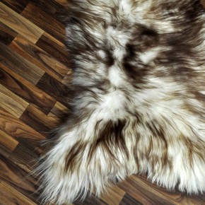 XXL ÖKO Island Schaffell weiß braun geflammt 125x70 #9596