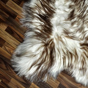 XXXL ÖKO Island Schaffell weiß braun geflammt 135x85 groß #9600