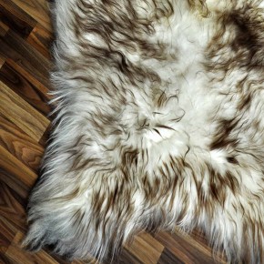 XXXL ÖKO Island Schaffell weiß braun geflammt 130x90 groß #9601