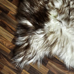 XXL ÖKO Island Schaffell weiß braun geflammt 120x80 #9609