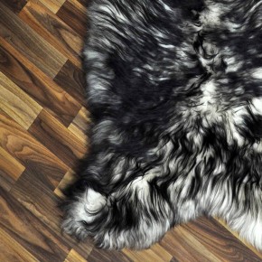 XXL ÖKO Island Schaffell weiß schwarz geflammt 125x70 Pelz #9614