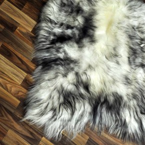 XXXL ÖKO Island Schaffell weiß schwarz geflammt 140x85 #9616
