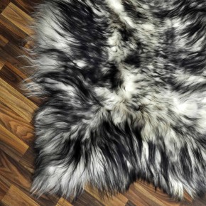 XXXL ÖKO Island Schaffell weiß schwarz geflammt 130x80 Pelz #9623