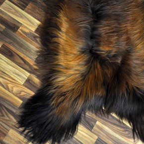 XXXL ÖKO Island Schaffell schwarz braun geflammt 130x80 Feuer Kamin #9629