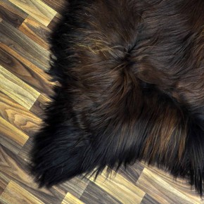 XXL ÖKO Island Schaffell schwarz braun geflammt 120x80 Feuer Kamin #9632