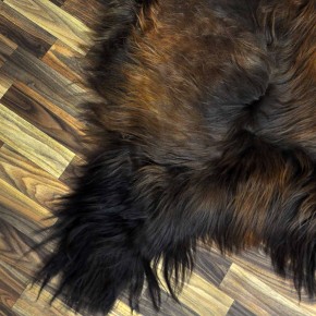 XXL ÖKO Island Schaffell schwarz braun geflammt 125x80 Feuer Kamin #9633