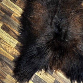 XXXL ÖKO Island Schaffell schwarz braun geflammt 130x80 Feuer Kamin #9635