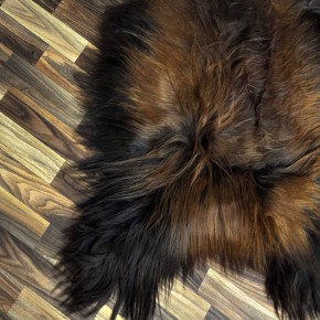 XXXL ÖKO Island Schaffell schwarz braun geflammt 130x80 Feuer Kamin #9639
