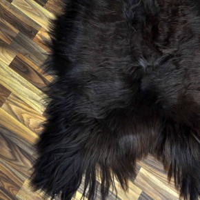 XXXL ÖKO Island Schaffell schwarz braun geflammt 130x80 Feuer Kamin #9640