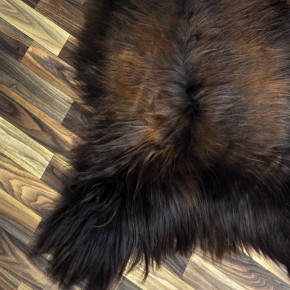 XXXL ÖKO Island Schaffell schwarz braun geflammt 130x80 Feuer Kamin #9642