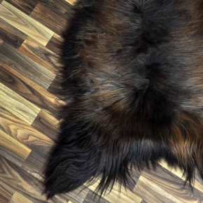 XXXL ÖKO Island Schaffell schwarz braun geflammt 130x75 Feuer Kamin #9643
