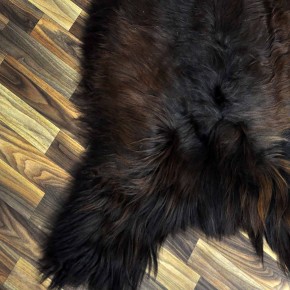XXXL ÖKO Island Schaffell schwarz braun geflammt 130x80 Feuer Kamin #9645