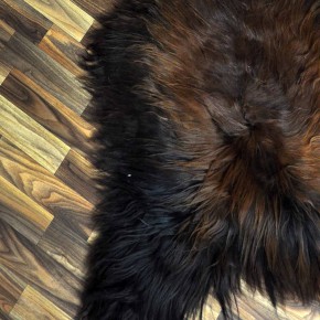 XXL ÖKO Island Schaffell schwarz braun geflammt 125x80 Feuer Kamin #9646
