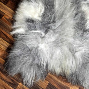 XXXL ÖKO Island Schaffell grau beige schwarzbraun 130x90 rustikal #9668