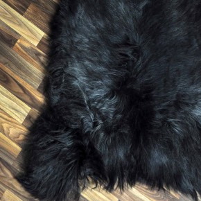 XXXL ÖKO Island Schaffell grau schwarzbraun 140x90 rustikal #9672