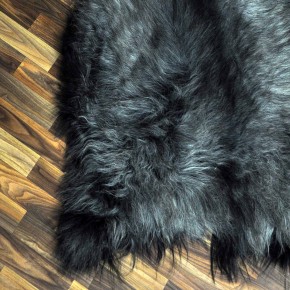 XXXL ÖKO Island Schaffell grau schwarzbraun 135x90 #9676