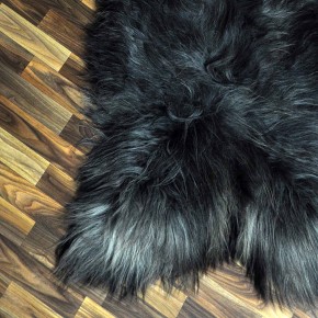 XXXL ÖKO Island Schaffell schwarzbraun grau 135x85 rustikal #9689
