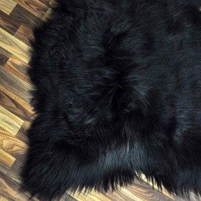 XXXL ÖKO Island Schaffell schwarzbraun grau 135x90 rustikal #9693