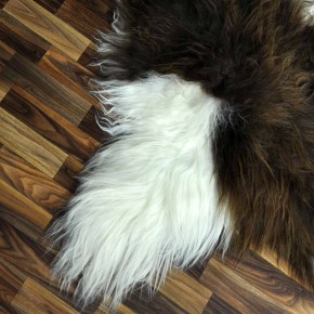 XXXL ÖKO Island Schaffell Lammfell rost braun weiß 130x90 Krampus #9699
