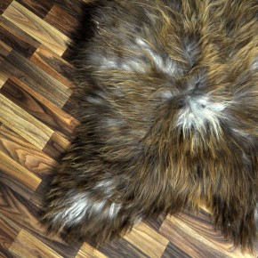 XXXL ÖKO Island Schaffell Lammfell rost braun grau 140x85 Krampus #9702