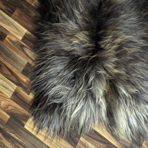 XXXL ÖKO Island Schaffell Lammfell rost braun grau 130x85 Krampus #9704