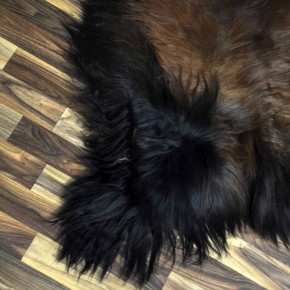 XXL ÖKO Island Schaffell schwarz braun geflammt 120x75 Feuer Kamin #9722