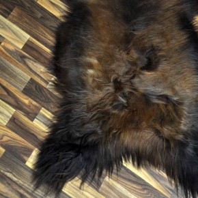 XXL ÖKO Island Schaffell schwarz braun geflammt 125x80 Feuer Kamin #9729