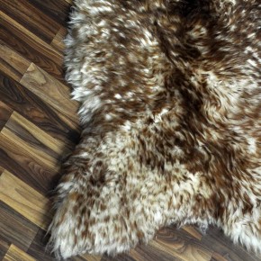 XXXL ÖKO Schaffell Lammfell weiss braun geflammt 130x80 Mufflon #9741
