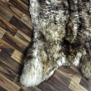 XXXL ÖKO Schaffell Lammfell weiss braun geflammt 135x80 Mufflon #9744