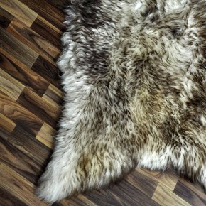 XXXL ÖKO Schaffell Lammfell weiss braun geflammt 140x80 Mufflon #9745