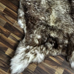 XXXL ÖKO Schaffell Lammfell weiss braun geflammt 130x85 Mufflon #9746