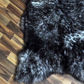 XXXL ÖKO Schaffell Lammfell grau schwarz geflammt 135x85 riesig #9774