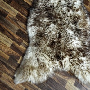 XXXL ÖKO Schaffell Lammfell weiss braun geflammt 135x85 Mufflon #9776