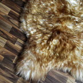 XXXL ÖKO Schaffell Lammfell weiss braun geflammt 135x80 Mufflon #9777